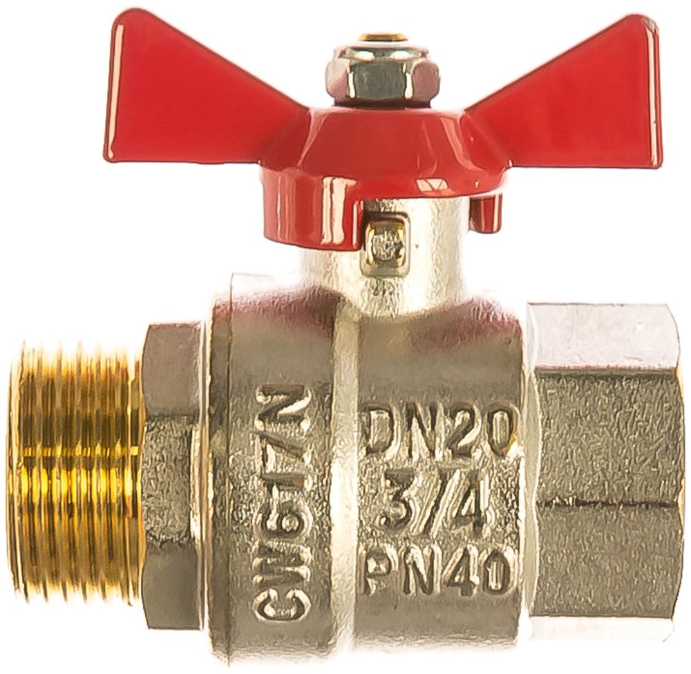 Кран шаровой Valtec Base рукоятка бабочка 3/4' внутренняя-наружная VT.218.N.05