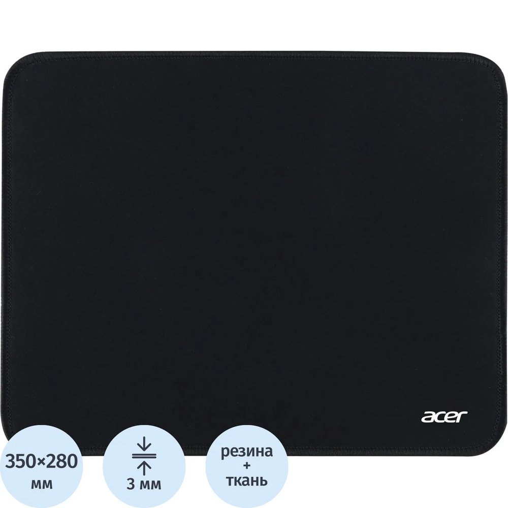 Коврик для мыши Acer OMP211 Средний черный 350x280x3мм