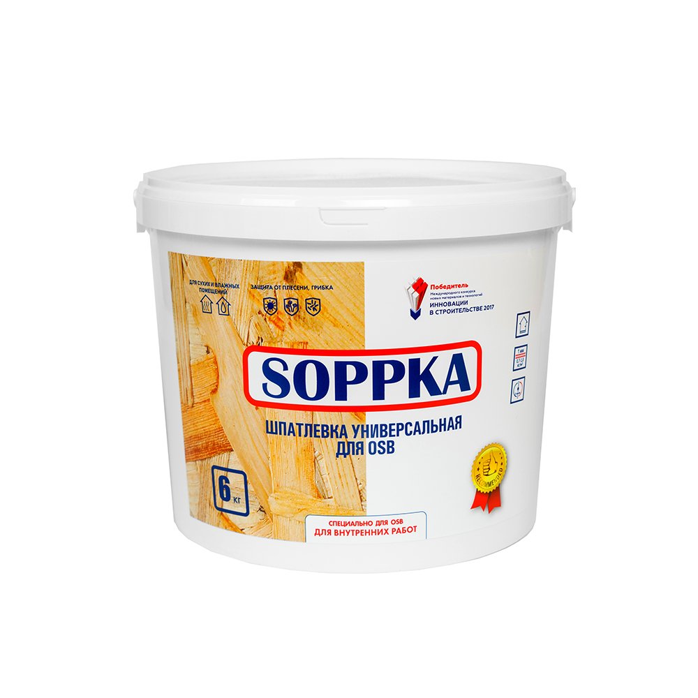 Шпатлевка для OSB SOPPKA 6 кг СОП-Шпатлевка-Универсал6