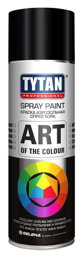 Аэрозольная краска Tytan PROFESSIONAL ART OF THE COLOUR RAL9004, черная матовая 400мл 93885 54023