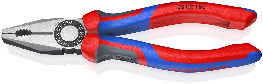 Плоскогубцы комбинированные, Knipex 180 мм, фосфатированные, 3-комп ручки KN-0302180