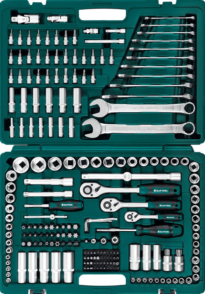 Универсальный набор инструмента KRAFTOOL X drive 216 предм. (1/2'+3/8'+1/4') 27888-H216