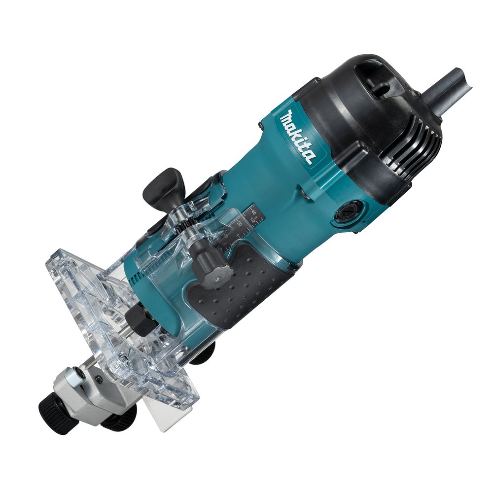 Кромочный фрезер Makita 530 Вт, 32000 об\мин, цанга 6 мм, плавный пуск, антирестарт,1.5 кг, кор. 3711