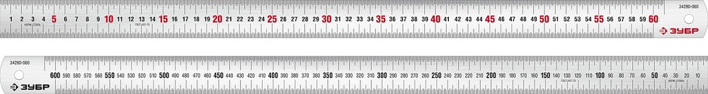 Про-60 Усиленная нержавеющая линейка 0,60 м ЗУБР 34280-060