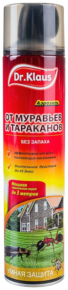 Аэрозоль от муравьев тараканов и других ползающих насекомых Dr.Klaus 600 мл DK06250011