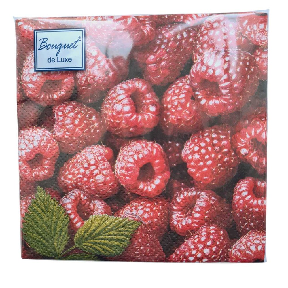 Салфетки EUROHOUSE Малина, Bouquet de Luxe, 24x24, 3 слоя, 25 шт. 37439