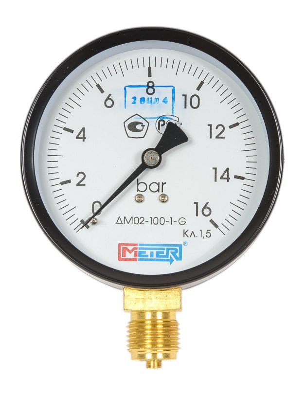 Манометр МЕТЕР ДМ 02-100-1-G Р=0..16 бар, G1/2 кл.1,5 695
