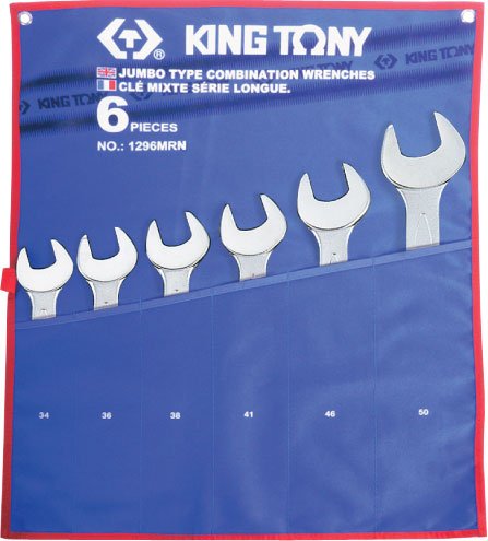 Набор комбинированных ключей (34-50 мм, 6 шт) KING TONY 1296MRN