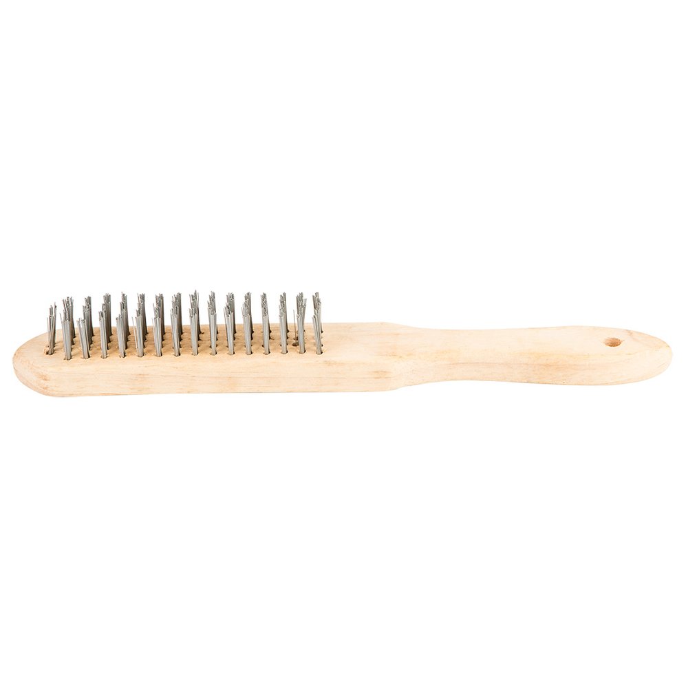 Проволочная щетка, 4 ряда проволоки, деревянная рукоятка Top Tools 14A604