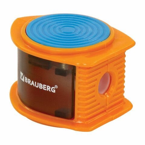 Точилка BRAUBERG Flash с контейнером, пластиковая, корпус ассорти 228472