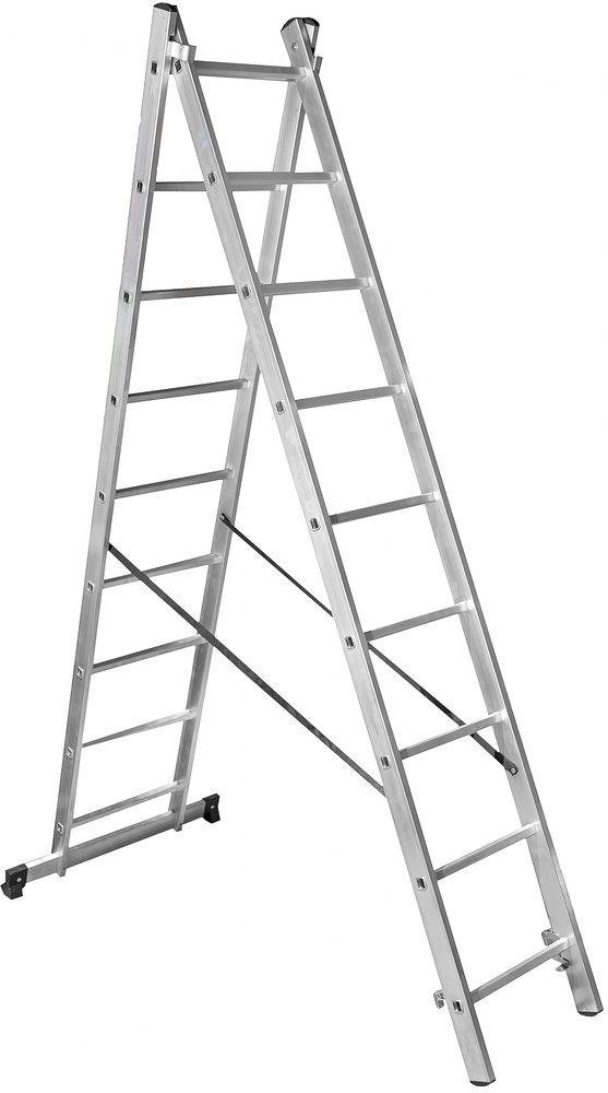 Двухсекционная лестница 9 ступеней Gigant L-02 2х9