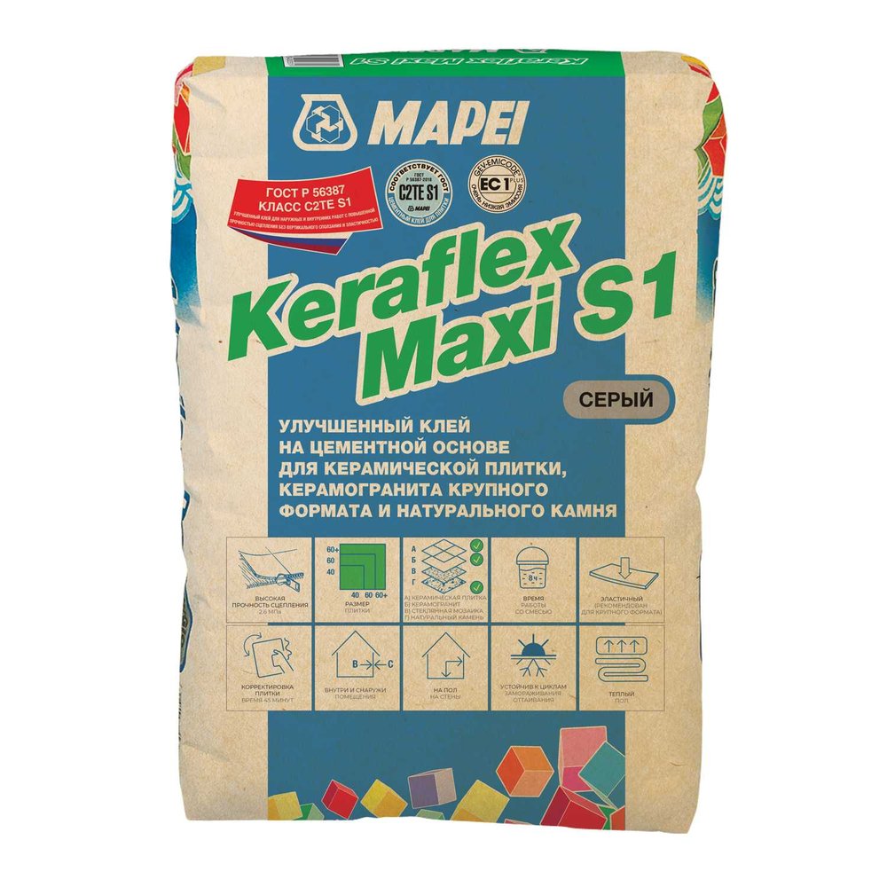 Плиточный клей MAPEI KERAFLEX MAXI S1 серый, 25 кг 1203025