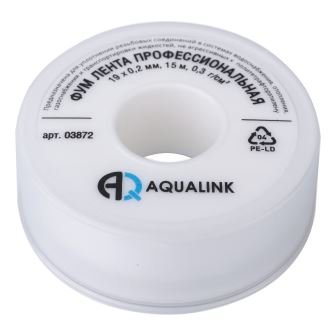 Профессиональная ФУМ лента AQUALINK 19х0,2 мм, 15 м 03872
