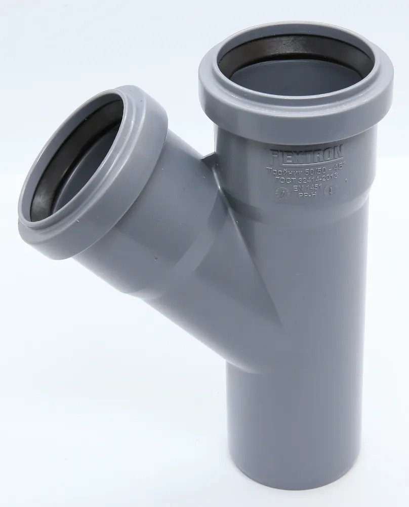 Тройник Flextron D 50 мм 45 градусов, для внутренней канализации 141139