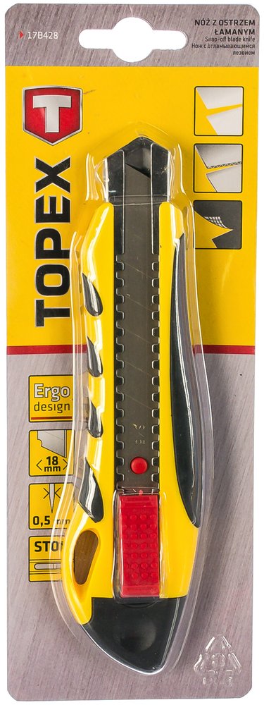 Нож с отламывающимся лезвием 18 мм TOPEX 17B428