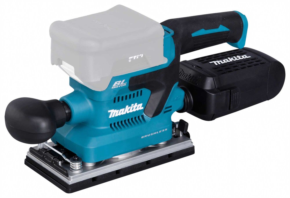 Вибрационная шлифмашина Makita LXT, BL, 18 В, XPT, 93x228 мм, 4000-12000 об/мин, ампл. 2.0 мм, 1.5 кг, кор., пылесборник, зажим, без аккум. и ЗУ DBO380Z