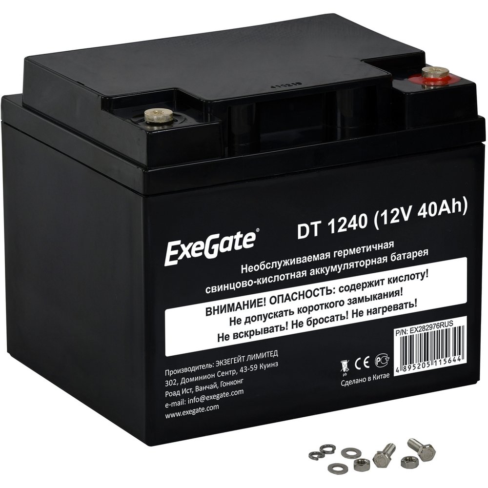 Аккумуляторная батарея DT 1240 (12V, 40Ah, под болт М6) ExeGate 282976