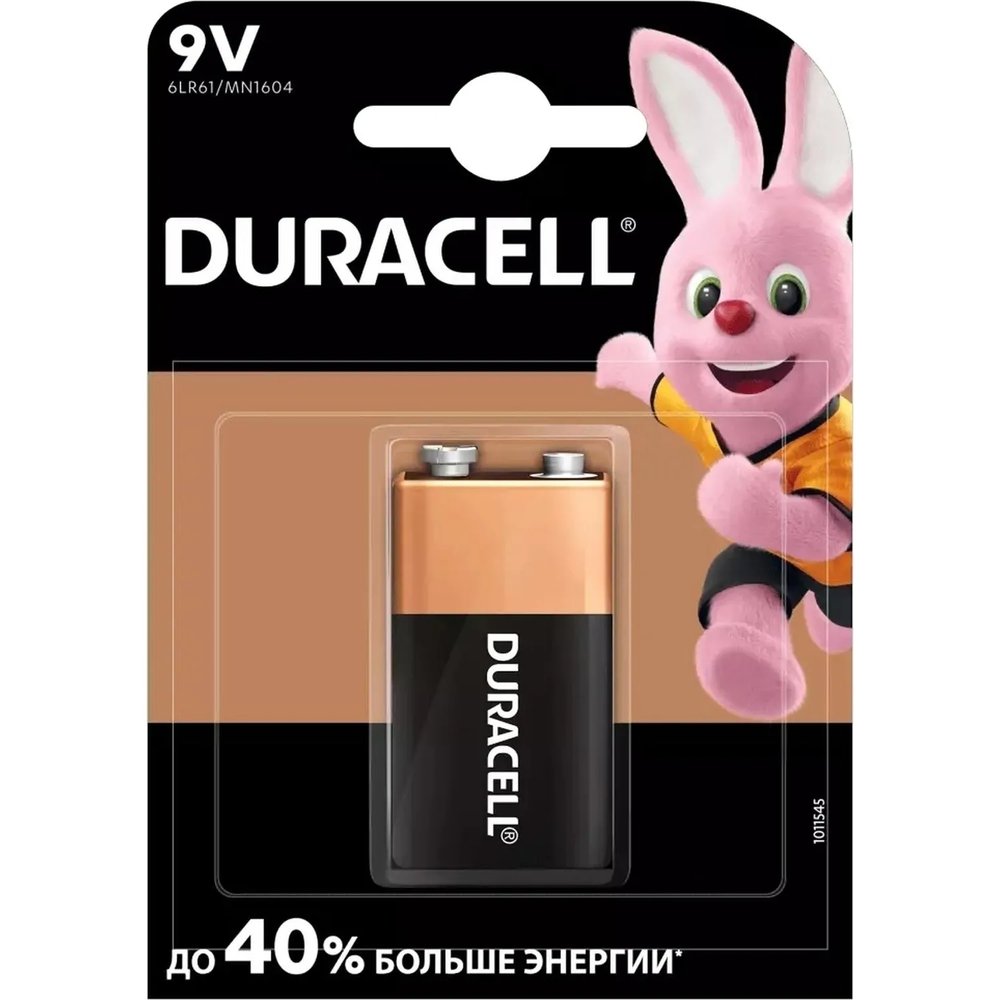 Батарейка Duracell Plus Крона 6LR61 BL1 Alkaline 9V