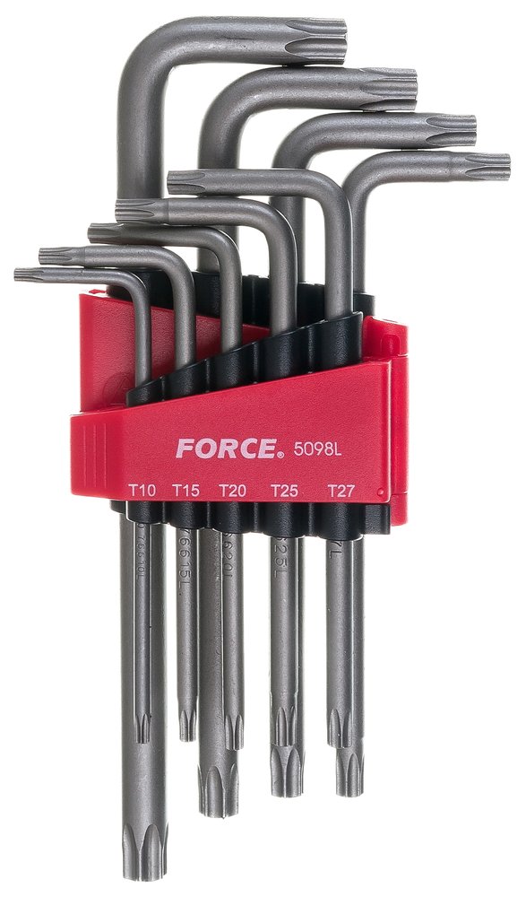 Набор Г-образных удлиненных ключей FORCE Т10-Т50 9 предметов 5098L
