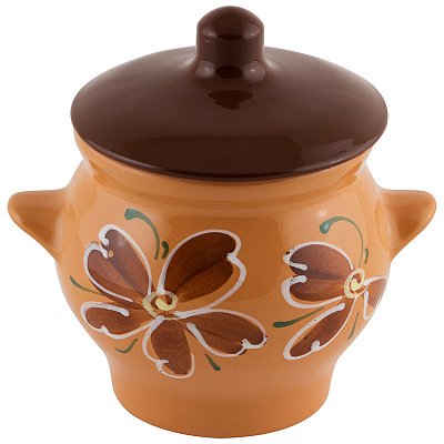 Горшок для жаркого Борисовская керамика 0,65 л, Цветы 006692
