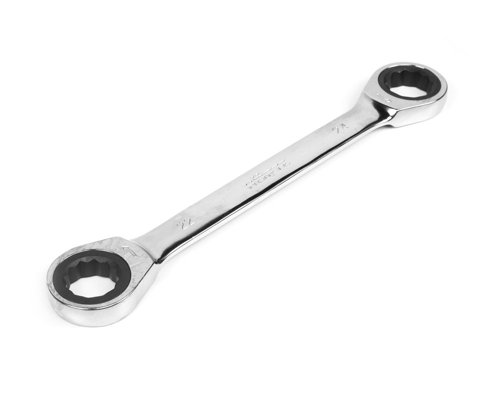 Накидной двусторонний ключ HORTZ 22х24 трещ. хромированный HOR 118861