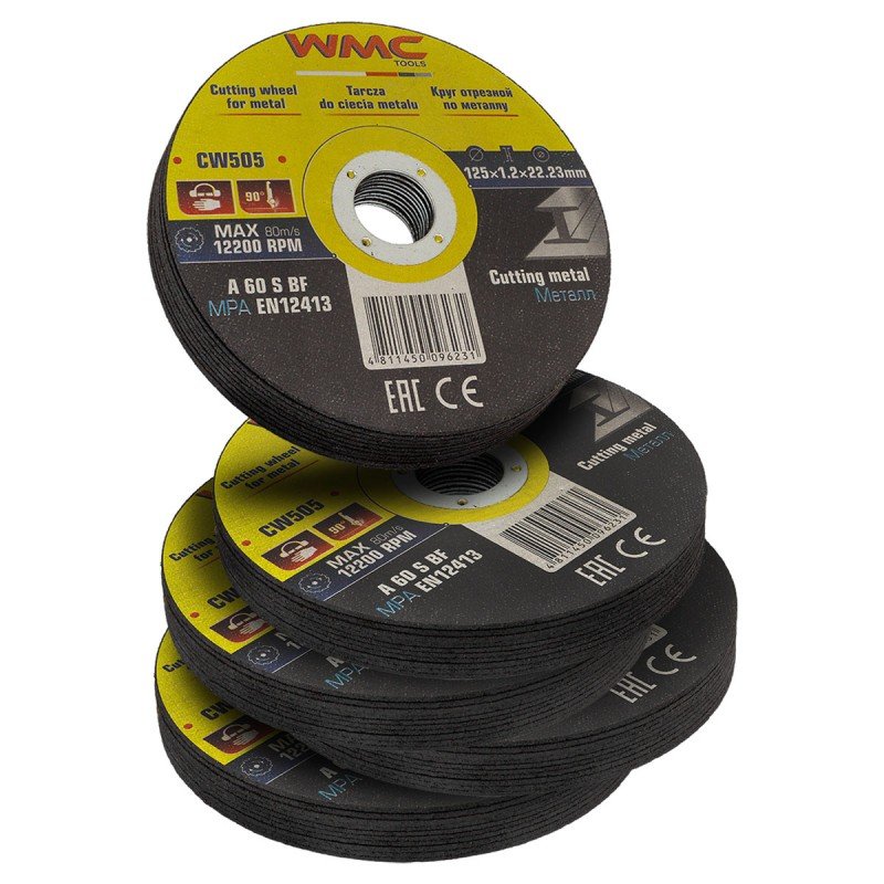 Круг отрезной абразивный 125x1.2x22.2 мм, 50 шт WMC TOOLS WMC-CW505/50шт к-т/(56736)