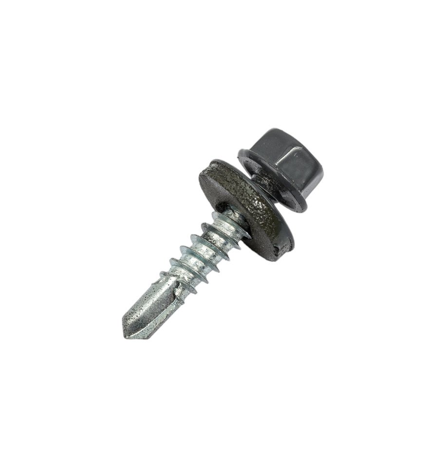 Кровельный саморез КРЕП-КОМП 5,5x25, RAL7024, серый графит, 250 шт. ск55257024кф
