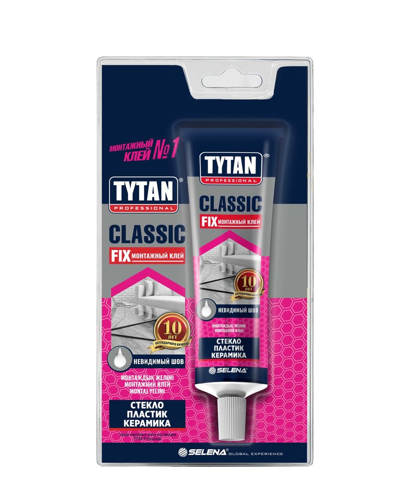Монтажный каучуковый клей TYTAN PROFESSIONAL CLASSIC FIX прозрачный 100 мл 388