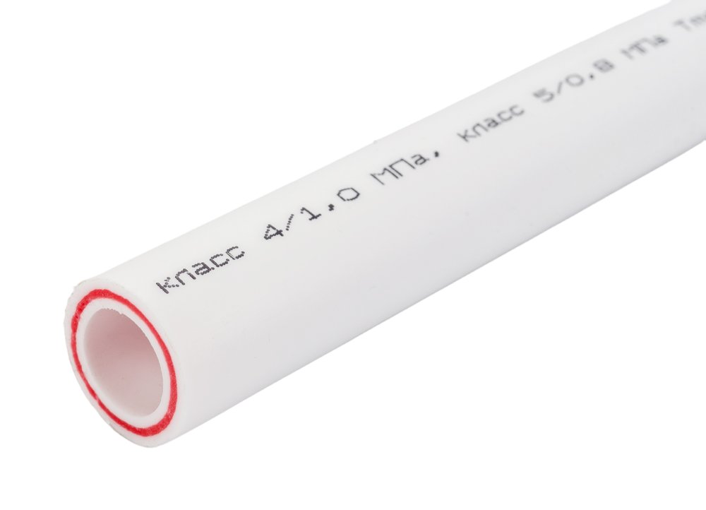 Труба Gigant PP-R белая, армированная стекловолокном SDR 6 (PN 25) 20x3.4 мм, 2 м GSG-7