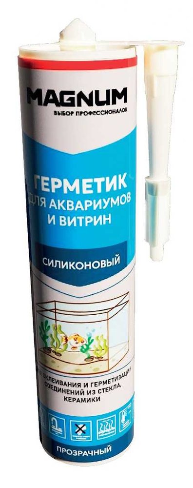 Герметик для аквариумов и витрин силиконовый Magnum бесцветный, 280 мл M-002-6-280