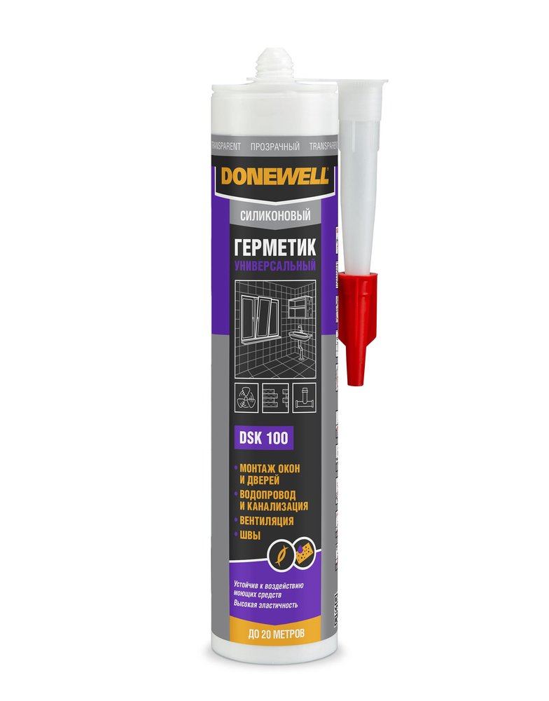 Силиконовый герметик DONEWELL универсальный прозрачный 260 мл DSK100