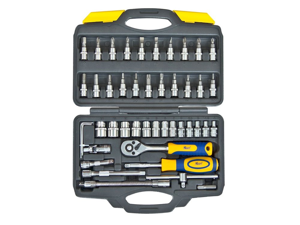Набор инструмента 1/4 Dr 46 предметов пластиковый кейс+блистер KRAFT KT 700618