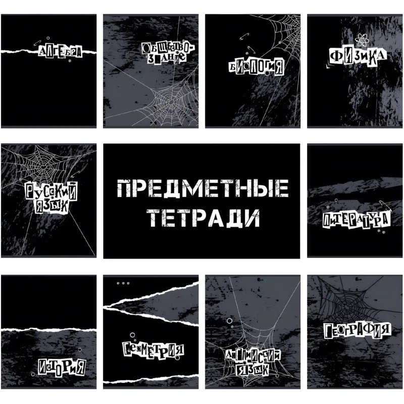 Тетрадь предметная набор №1 School/Комус Класс Панк 48л А5 10 предметов