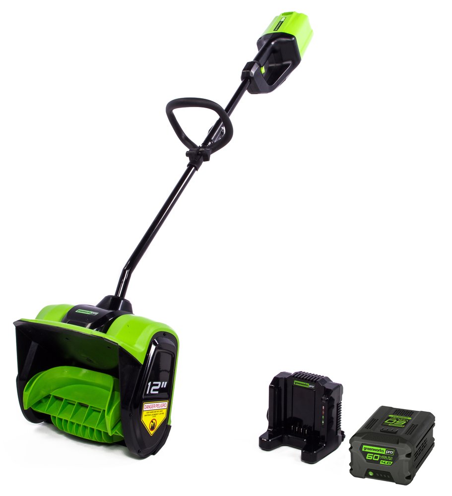 Бесщеточный аккумуляторный снегоуборщик GreenWorks 60V, 30 см, с АКБ 4 А*ч и ЗУ 2602607UB