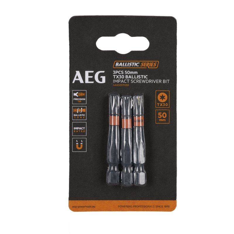 Биты ударные AAK503TX30 (3 шт, TX30, 50 мм) AEG 4932479189