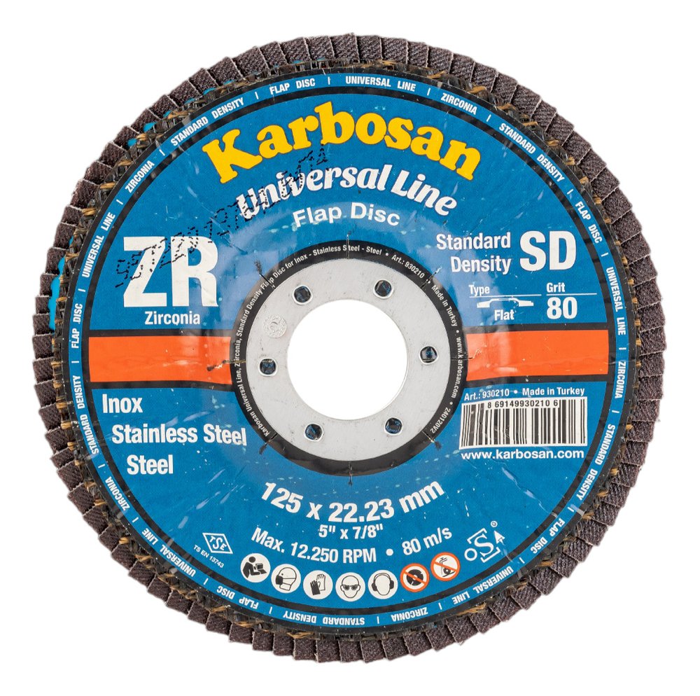 Круг лепестковый торцевой, прямой, цирконат 65% 125х22.2 мм, P-80 ABRAFORM AF-FLAP-FT-125-P80-ZR65