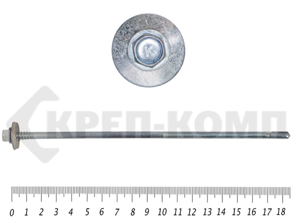 Саморез для сендвич-панелей КРЕП-КОМП 6,3/5,5х185, 50 шт. сспк185мф