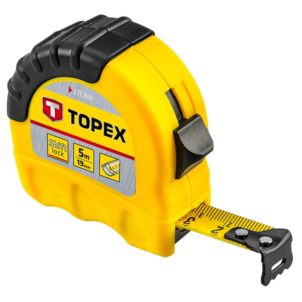 Рулетка TOPEX стальная лента 5 м x 19 мм 27C305