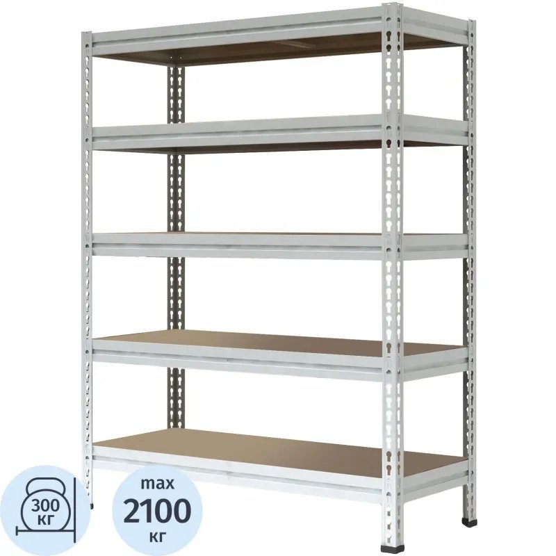 Стеллаж металлический P_МС-Т 15515-2.5   с 5-ю полками 1550х535х2500