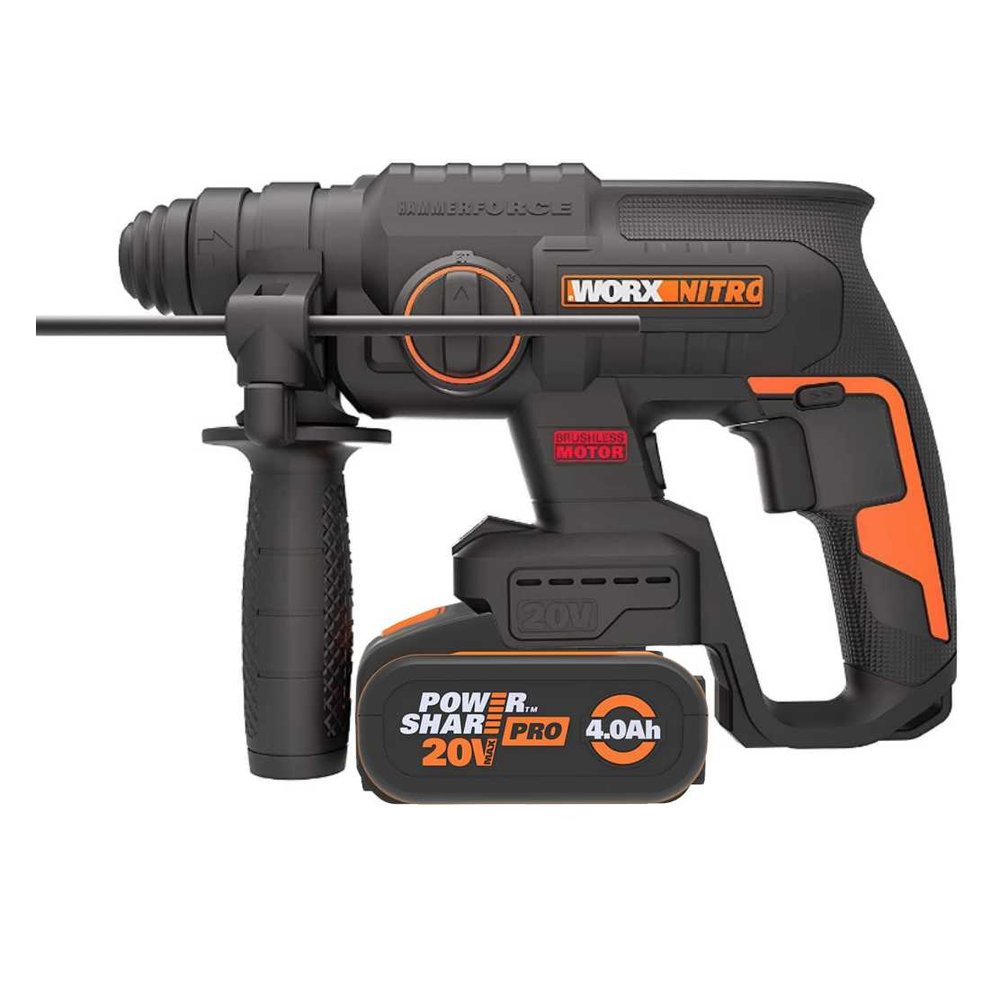 Аккумуляторный бесщеточный перфоратор WORX 20В, 4Ач x1, ЗУ 2А, кейс WX381