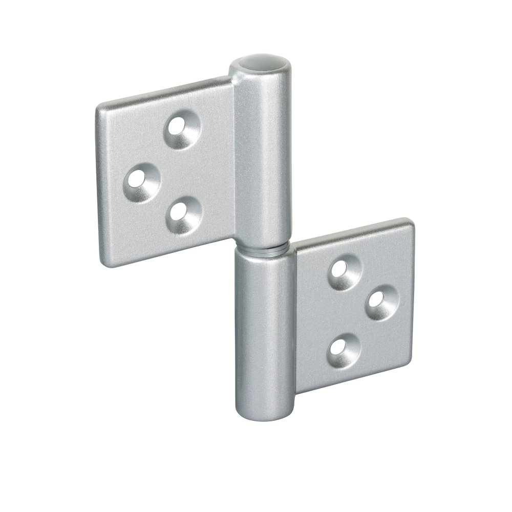 Накладная дверная петля ALDEGHI LUIGI SPA 38x32x12 мм, цвет: матовый хром + монтажный набор 143CS032_T