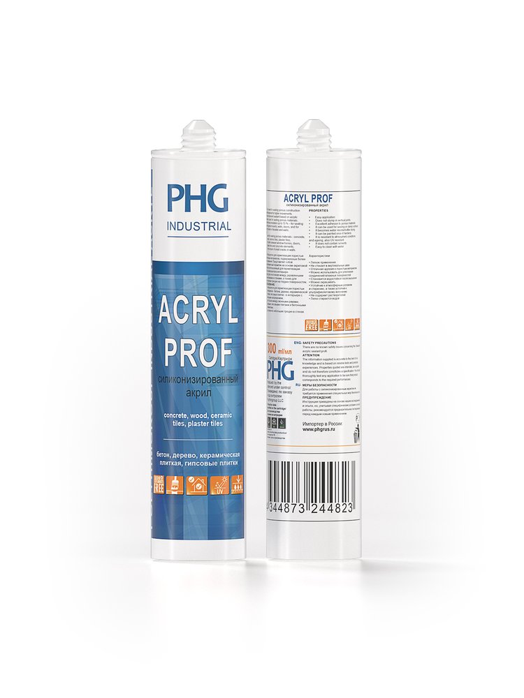 Акриловый герметик PHG Industrial Acryl PROF 300 ml 448732