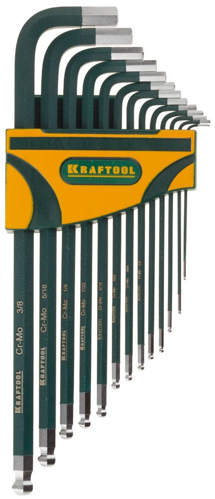 Набор длинных имбусовых ключей KRAFTOOL Industrie 13 шт. 27444-H13