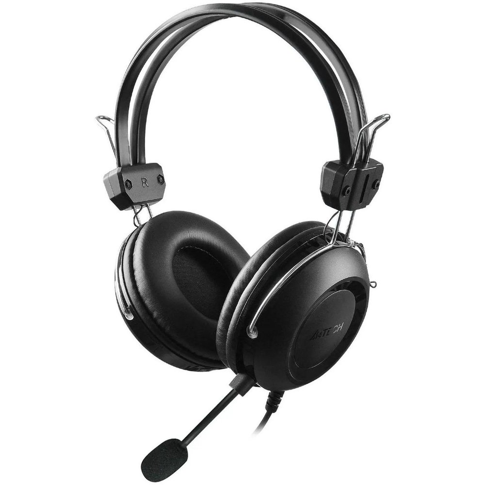Гарнитура A4Tech черный 2м накладные USB оголовье (HU-35)