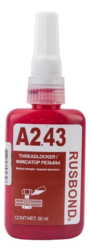 Фиксатор резьбовых соединений средней прочности RusBond A2.43, 50 мл RusBond A2.43.50
