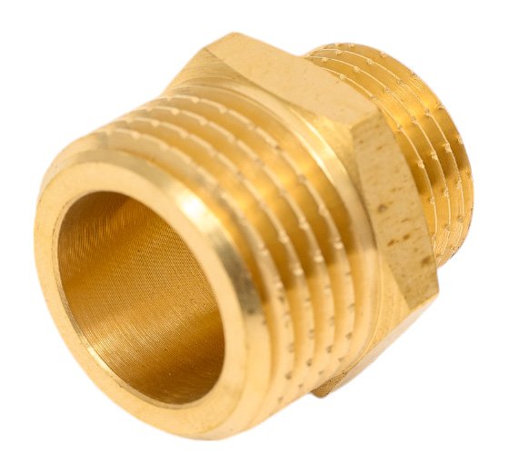 Латунный ниппель AV Engineering редукционный наружная-наружная 1/2x3/8 AVE303008