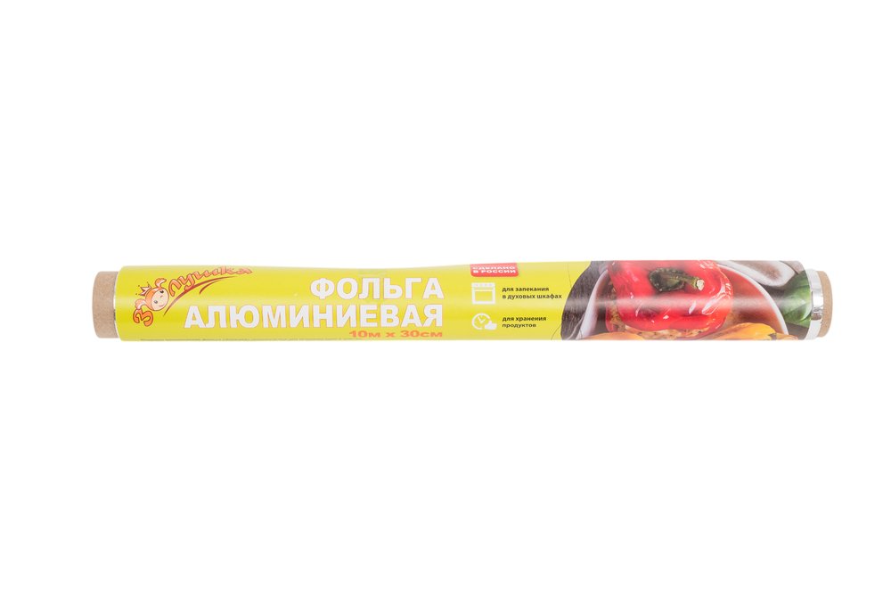 Алюминиевая пищевая фольга Золушка 10 м x 30 см в ПВХ упаковке 3305