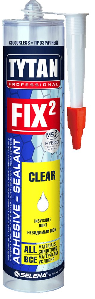 Клей-герметик Tytan PROFESSIONAL Fix2 Clear прозрачный 290 мл 73914 211359