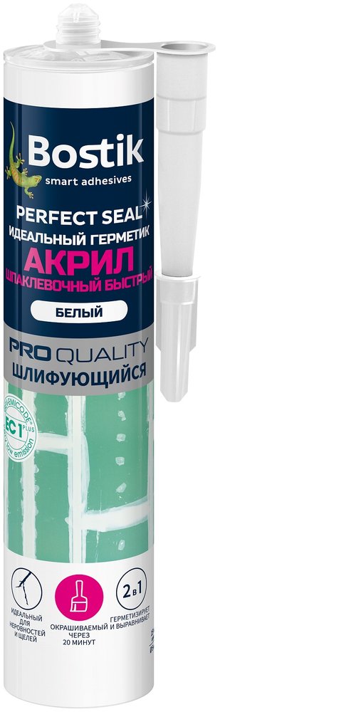 Идеальный акриловый герметик Bostik Perfect Seal Шпаклевочный быстрый 280 мл BOK638370P