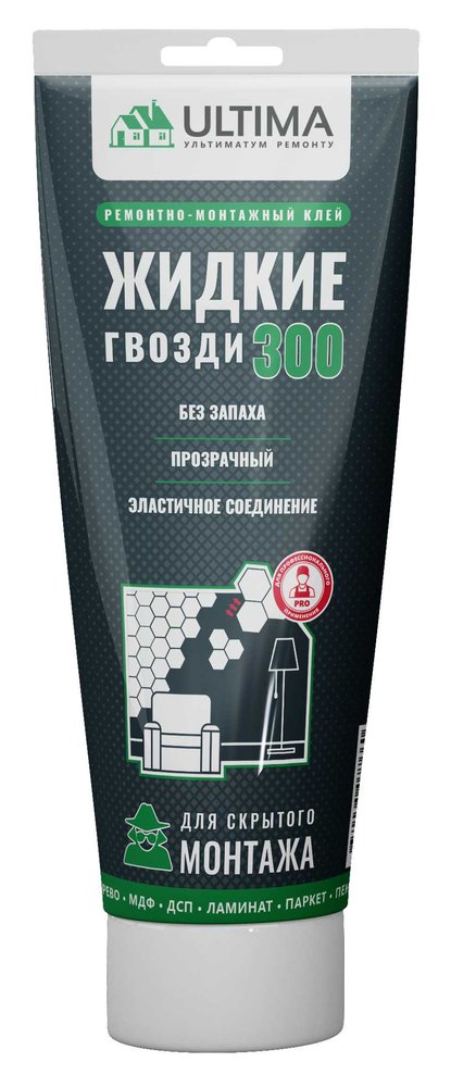 Ремонтно-монтажный прозрачный клей ULTIMA 300 тюбик ADHES30030